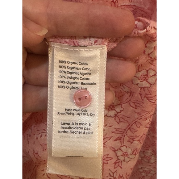 Emerson Fry India‎ Collection Pink Floral Block Print Bardot Peasant Top Large - Picture 8 of 12